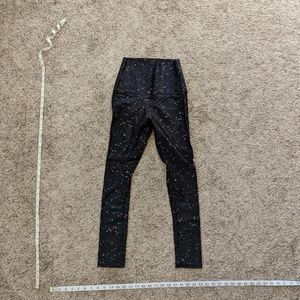 Emily Hsu Designs Black Leggings with Multi-Color Speckle Print